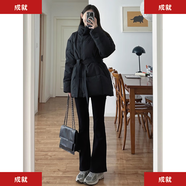加厚短款黑色棉服女裝2026年冬季新款時(shí)尚洋氣小個(gè)子棉衣外套 高端黑色 S