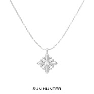 三橫 SUN HUNTER原創(chuàng  )鳶尾花素鏈高級感極簡(jiǎn)鎖骨鏈小眾設計感項鏈女 短款鳶尾花素鏈(銀色)