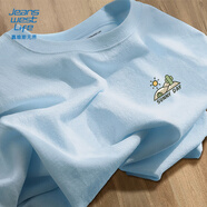 JEANSWEST LIFE真維斯短袖T恤男士純棉透氣夏季男女款半袖體恤青少年寬松五分袖