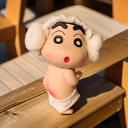 OTHER爆款實(shí)心光屁屁洗澡蠟筆小新浴室擺件可愛(ài)家居車(chē)載潮玩手辦禮物 12cm洗澡小新配浴帽內褲膠貼(彩盒裝)