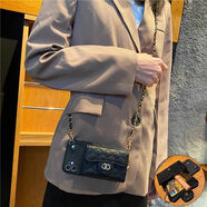 花妞小香風(fēng)錢(qián)包蘋(píng)果12promax手機殼iphone15鏈條13斜挎11軟14女7繩8plus帶掛繩xsmax保護套x鑰匙包女黑 橫跨香奶奶包斜挎 iPhone6s