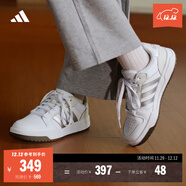 adidas ENTRAP美式校園風(fēng)運動(dòng)少年感復古籃球風(fēng)板鞋男女阿迪達斯 白色/暗銀金屬/樹(shù)脂黃   42.5