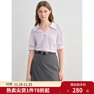 獨束大碼女裝通勤OL風(fēng)襯衫2025夏裝新款微胖MM簡(jiǎn)約休閑顯瘦上衣女 紫色 （醋酸版本） XL （尺碼：3）