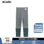 馬·拉?。∕.Latin）/童裝兒童褲子春秋新款女小童圖案印花拼接打底長(cháng)褲 中雜灰 110cm