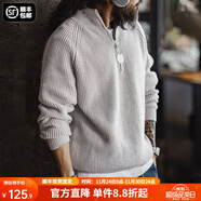 馬登工裝美式半拉鏈立領(lǐng)毛衣男秋季半高領(lǐng)豎線(xiàn)肌理百搭彈力男士針織衫 煙灰色 【寬松偏大/高領(lǐng)毛衣男/毛線(xiàn)衣】 3XL (190)
