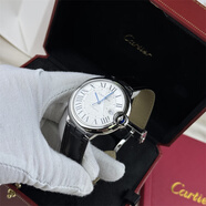 【二手99新】卡地亞（Cartier ）藍氣球系列男表女士名表自動(dòng)機械石英表外圈后鑲鉆奢侈品腕表 42表徑 皮帶W69016Z4機械表