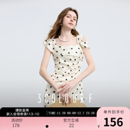 三彩獨醒2025夏季新款法式復古溫柔風(fēng)波點(diǎn)方領(lǐng)連衣裙收腰長(cháng)裙F 米白色幾何 S 155/80A