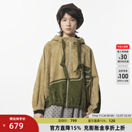 幻走（MOVEUP）2024冬季新款.FUN系列連帽口袋弧線(xiàn)分割設計短款外套女 駝色 S