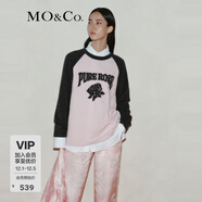 MO&Co.【綿羊毛×山羊絨】春秋美式復古寬松毛衣紅色摩安珂 冰粉色 XS 155