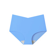 舞天姿爆款跨境深V型無(wú)痕運動(dòng)冰絲歐美內褲高腰收腹提臀女士平角褲 牛仔藍（新色） XS 160/