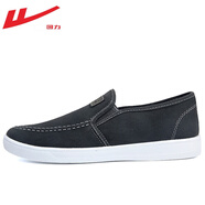 回力男鞋一腳蹬帆布鞋子男士透氣懶人休閑鞋潮流戶(hù)外運動(dòng)老北京布鞋男 灰色 6281 41