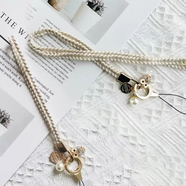 三棲虎原創(chuàng  )女長(cháng)款吊繩鏈條小香風(fēng)韓范珍珠流蘇網(wǎng)紅防丟掛脖手機掛繩 掛脖+手腕款小珍珠+貓頭鷹