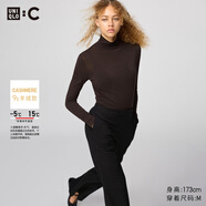優(yōu)衣庫女裝HEATTECH EXTRA WARM 混紡高領(lǐng)T恤/長(cháng)袖 9%羊絨 478954 478954/38深褐色 XL