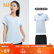 361°跑步運動(dòng)套裝女士夏季衣服新款休閑短袖短褲兩件套662414001H-5