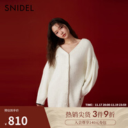 SNIDEL2025春夏甜美蝴蝶結系帶V領(lǐng)針織開(kāi)衫連衣裙SWNO251303 象牙白 均碼 （F）