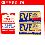 EVE日本白兔eve止疼退燒藥 eve大金盾 止疼頭痛感冒發(fā)燒發(fā)熱撲熱息痛藥 退熱大金盾 對乙酰氨基酚布洛芬60粒*2盒