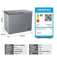 奧馬（Homa）251升家用商用冷柜一級能效省電多功能臥式冷藏冷凍變溫柜BC/BD-251H云母灰 251L