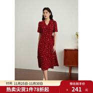 獨束大碼女裝法式小翻領(lǐng)連衣裙女夏季新款遮肉顯瘦雪紡裙子 紅色-長(cháng)款 XL （尺碼：3）