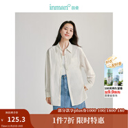 茵曼（INMAN）法式碎花高級感2025夏女新款休閑中長(cháng)吊帶連衣裙子 防曬襯衫-奶油白 -18424160 M