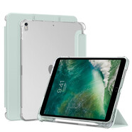 陸桐適用于iPadAir4保護套三折Air4內置筆槽蘋(píng)果A2316半透明磨砂iPad Air10.9英寸硅膠殼輕薄防摔平板 【嫩綠色+鋼化膜】透明磨砂帶筆槽 iPad Air4(10.9英寸)