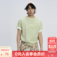 KAMA卡瑪時(shí)尚暈染短袖T恤2025新款春夏男女復古印花百搭情侶體恤 綠色 XL