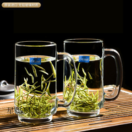鷗欣 進口玻璃茶杯耐熱帶把泡茶杯家用待客水杯加厚大容量喝綠茶杯 風(fēng)度把杯357ml【兩只】