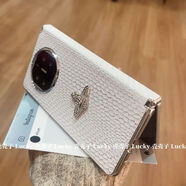 原奘適用華為matex6手機殼榮耀magicvs3蛇紋中軸磁吸X5折疊屏x3典藏版 華為 Mate X3典藏版 [電鍍銀西太后-后殼中軸磁吸-高級蟒蛇粉紋]