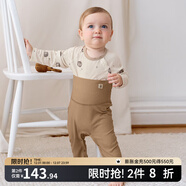 嫚熙（EMXEE）新品幸運鵝嬰兒連體衣竹棉羊毛包屁衣爬服寶寶連身衣 南瓜星遇【衣褲組合】（不含帽子） 80cm 【9-18個(gè)月，體重8.5-10kg】