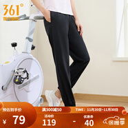 361°運動(dòng)褲男2025年夏季冰涼感防曬彈力九分褲寬松直筒運動(dòng)褲 【女】超級黑 M