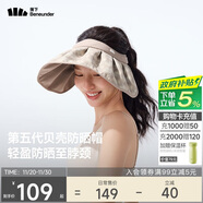 蕉下（beneunder）遮陽(yáng)帽子防曬帽女防紫外線(xiàn)太陽(yáng)帽貝殼空頂帽便攜TS550杏米