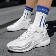 LI NING李寧同款學(xué)生伽馬1代實(shí)戰閃擊11籃球鞋男音速11氣墊利刃5童利刃4V 銀白 36