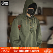 馬登工裝 美式復古甲板服惡劣天氣短款輕戶(hù)外夾克外套男寬松連帽衛衣 軍綠色 【加大版】 L