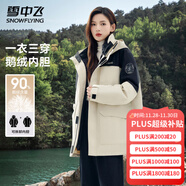 雪中飛冬季羽絨服女鵝絨寬松保暖外套時(shí)尚百搭連帽機能沖鋒衣輕戶(hù)外上衣 碳灰色| 4XL (190)