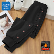 真維斯女童冬季褲子兒童2025新款秋冬裝休閑衛褲童裝女大童寬松運動(dòng)褲冬 【加絨款】黑/J長(cháng)蝴蝶結K 120