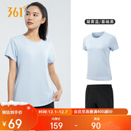 361°跑步運動(dòng)套裝女士夏季衣服新款休閑短袖短褲兩件套662414001H-5