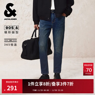 杰克·瓊斯（JACK&JONES）25年男裝秋季牛仔褲男905錐形水洗九分褲微彈休閑褲子四季恒溫 A14深牛仔藍 31 175 W31
