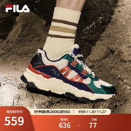 FILA 斐樂(lè )TREK老爹鞋男鞋新款休閑鞋時(shí)尚復古運動(dòng)鞋跑鞋 泡沫白/楊梅綠-WB 40