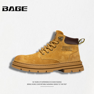八哥BAGE品牌男鞋2025秋冬新款時(shí)尚馬丁靴防滑經(jīng)典大黃靴百搭工裝靴男 黃棕 39