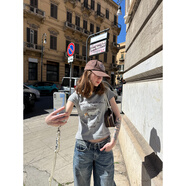 JS&KEKERNEL COSMOS【春野森會(huì )】清爽手繪風(fēng)萌趣印花圓領(lǐng)短袖T恤 灰色小馬_現貨 S