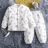 秋冬季中大兒童保暖夾棉套裝寶寶純棉睡衣無(wú)骨加厚棉衣棉褲 太空漫游 80 cm