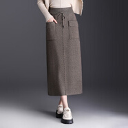 ARMANI EXCHANGE輕奢2026簡(jiǎn)約針織毛線(xiàn)包臀半身裙女秋冬新款韓版休閑直筒職業(yè)中長(cháng) 駝色 均碼