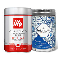 ILLY意利中烘咖啡粉250g+INTENSO 意式咖啡粉250g 中烘罐裝