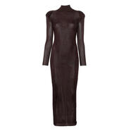 Self-Portrait女士連衣裙顯瘦包臀網(wǎng)紗修身宴會(huì )夜店長(cháng)裙時(shí)尚 棕色 均碼 |S