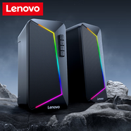 聯(lián)想（lenovo）RGB電腦音箱 電競游戲2.0有線(xiàn)迷你小音響喇叭筆記本桌面家用臺式機USB高音質(zhì)低音炮適用三角洲行動(dòng) 黑色