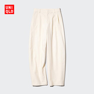 優(yōu)衣庫女裝針織廓形長(cháng)褲/休閑褲彎刀褲加長(cháng)款25新款484159 483723 484159/01乳白色 XS