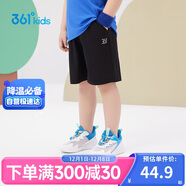361°兒童短褲夏季男女童3-12歲透氣運動(dòng)褲梭織五分褲 黑 110