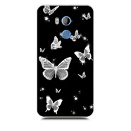 HTC適用 U11+手機殼硅膠防摔U11 Plus保護套磨砂卡通男女款個(gè)性軟外殼 10黑蝴蝶C