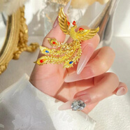 恒久葉鳳舞九天古法金鳳凰婚嫁三金戒指 「鳳飛與凰」戒指