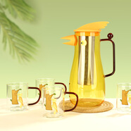 明尚德啄木鳥(niǎo)造型涼水壺套組一壺四杯玻璃冷水壺耐高溫家用大容量