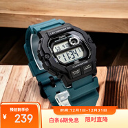 卡西歐（CASIO）手表男小方塊運動(dòng)防水學(xué)生男女表多功能非機械電子表WS-1400H-3A
